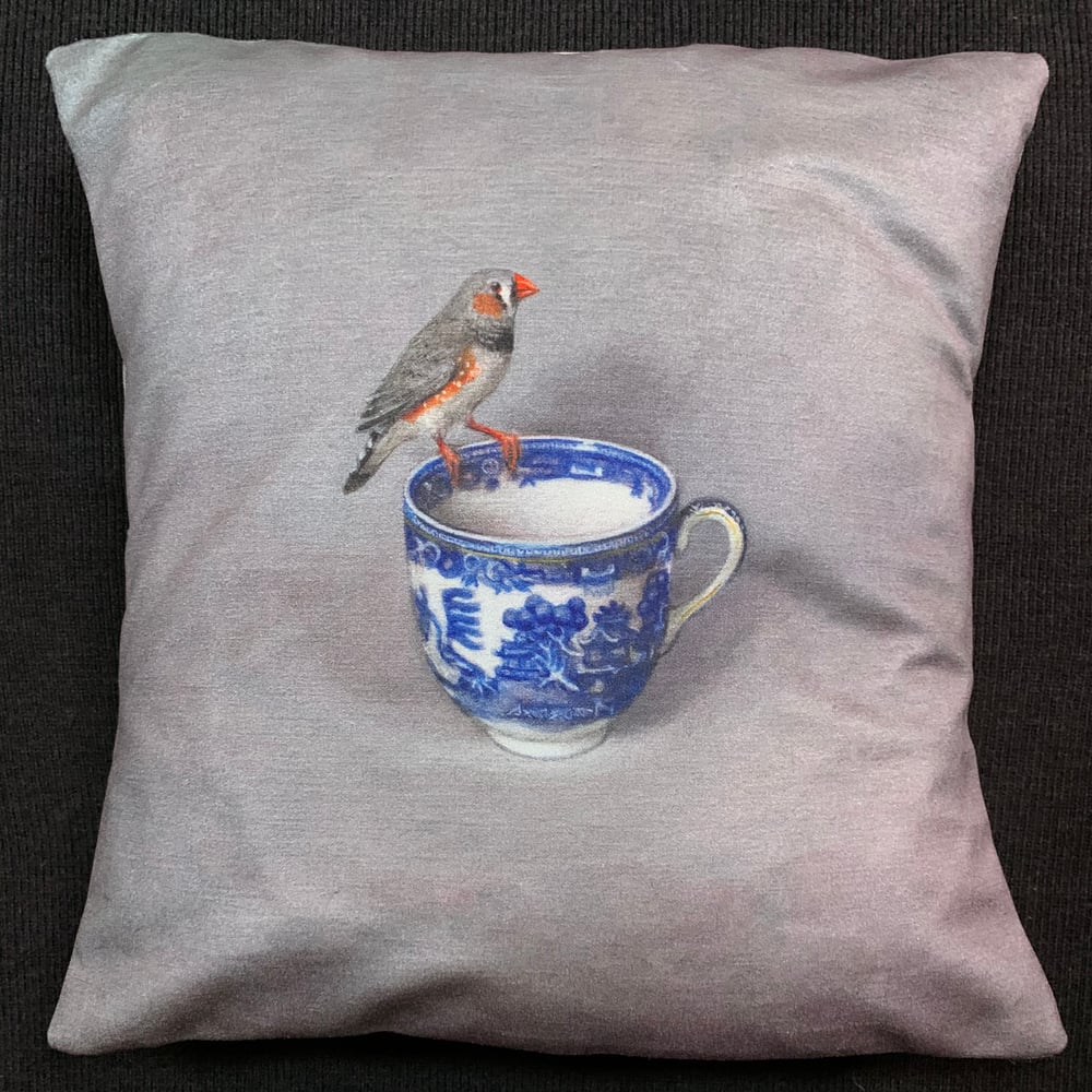 Image of Velvet Zebra Finch Cushion