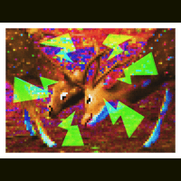 Deer Fight Riso Print