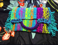Image 1 of CROCHET TURQUOISE PURSE