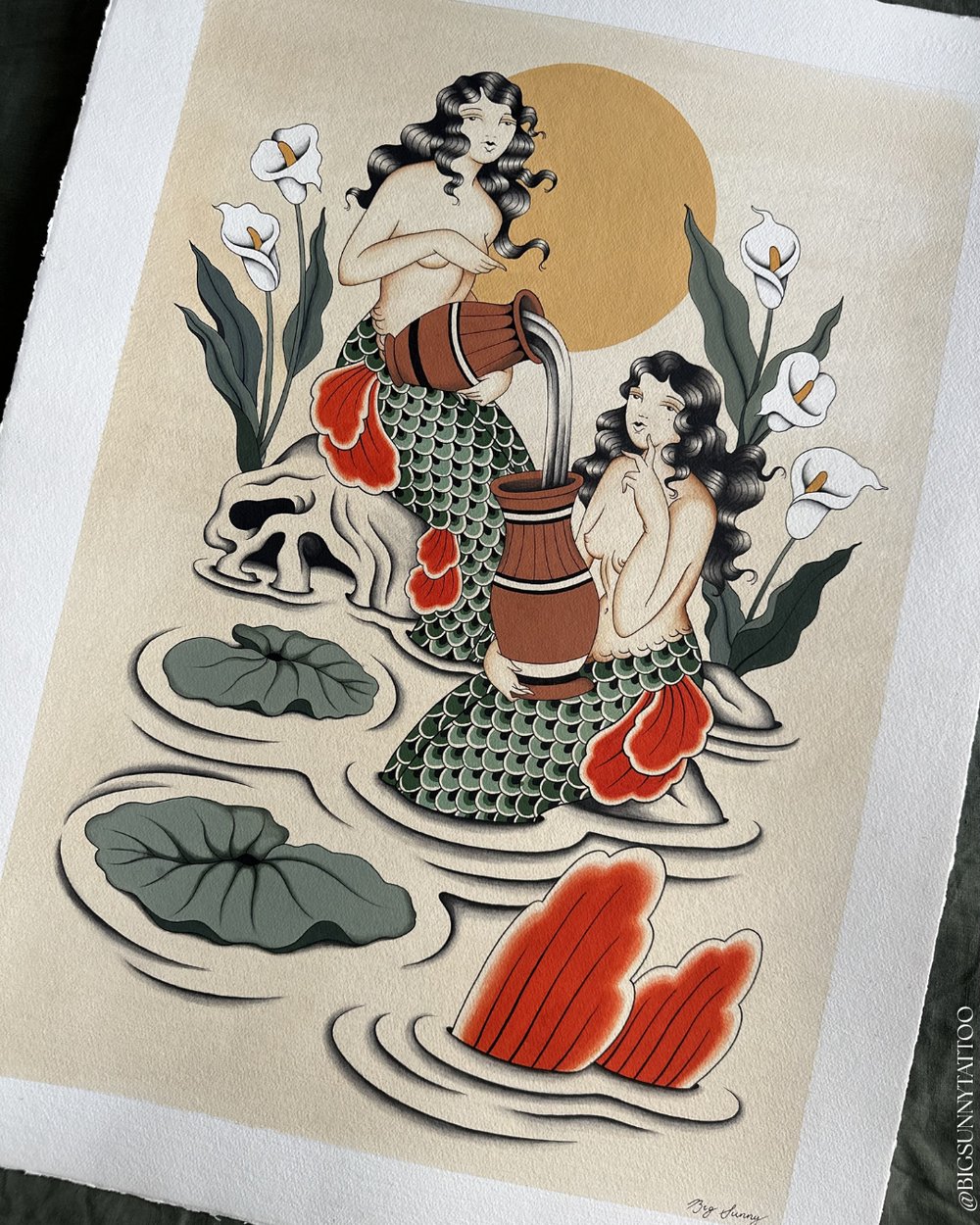 Lily Pool Print By Bec - @Bigsunnytattoo