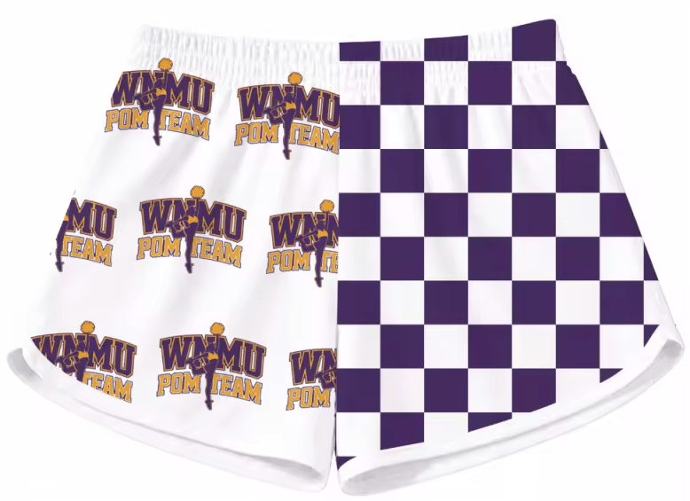 Image of WNMU Pom Team split hem shorts w/pockets
