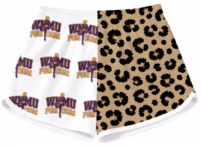 Image of WNMU Pom Team split hem shorts w/pockets
