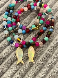 Image 4 of Opal fish charm necklace 