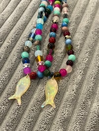 Image 5 of Opal fish charm necklace 