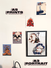 Image 2 of A5 Demon Woman Tattoo Flash Bare & Bold - Art Print 
