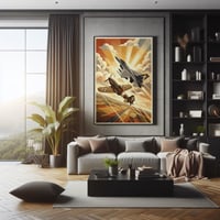 Image 4 of Stampa Fine Art ispirata all'F-16 & Macchi C202- Art Déco inspired avi...