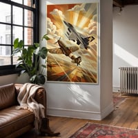 Image 5 of Stampa Fine Art ispirata all'F-16 & Macchi C202- Art Déco inspired avi...