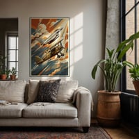 Image 6 of Stampa Fine Art ispirata all'EF2000 Typhoon & FIAT CR42- Art Déco inspired avi...