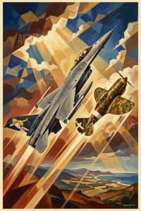 Image 3 of Stampa Fine Art ispirata all'F-16 & Re 2000