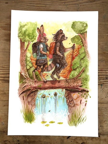 Image of 'Hiking metal punks' Giclee print