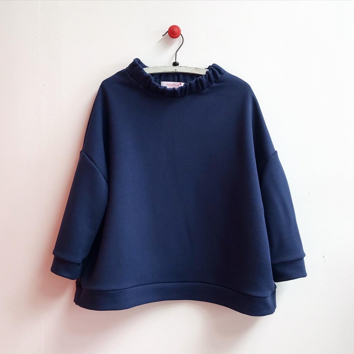 Image of Ruched Neck Square Sweatshirt