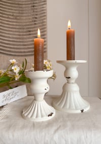Antique Cream Candlesticks ( 2 sizes )
