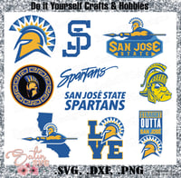 Image 1 of San Jose State Spartans University Designs. SVG Files, Cricut, Studio, Digital Cut Files