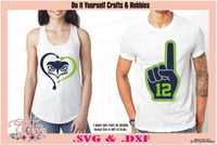 Image 2 of Seattle Seahawks SET1 Design SVG Files, Cricut, Studio, Digital Cut Files