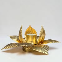 Image 13 of Applique fleur en métal doré à la feuille d'or vintage 1970 Applique feuilles dorées vintage