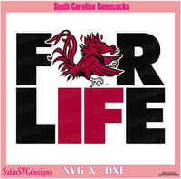 South Carolina Gamecocks For Life Design SVG Files, Cricut, Studio, Digital Cut Files