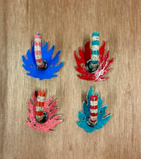 Image 1 of Wall Hooks - Flame w/ stripe