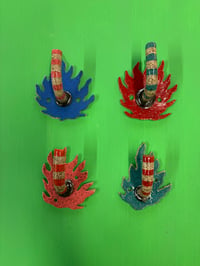 Image 3 of Wall Hooks - Flame w/ stripe