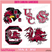 Image 1 of South Carolina Gamecocks Set Design SVG Files, Cricut, Studio, Digital Cut Files