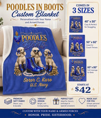 Image 3 of Poodles in Boots Travel Blanket (3 Sizes)