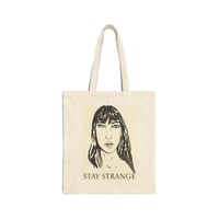 Image 1 of Tote Bag — 'Stay Strange' Illustrated Portrait Cotton Canvas Tote