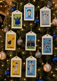 Image 1 of Set 1 - 2025 Lotería Dodgers Themed Ornaments/Gift Tag