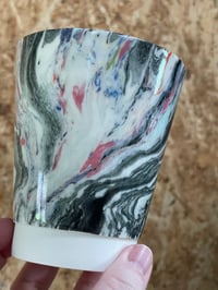 Image 1 of Marbled cup black with pink