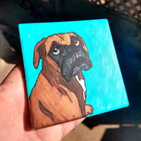 Image 1 of Custom Dog portrait 4x4 Tile Painting