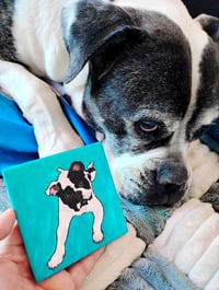Image 3 of Custom Dog portrait 4x4 Tile Painting
