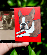 Image 4 of Custom Dog portrait 4x4 Tile Painting