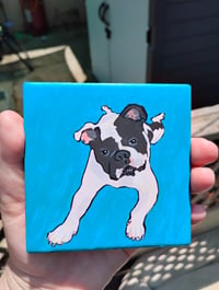 Image 5 of Custom Dog portrait 4x4 Tile Painting
