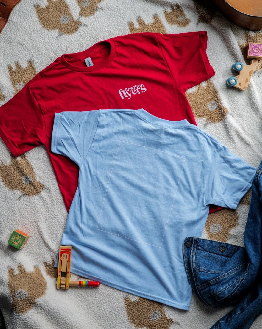 First Time Flyers Kids T-Shirt with Paper Airplane Design