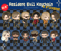 RESIDENT EVIL 2.4” KEYCHAINS & STICKERS