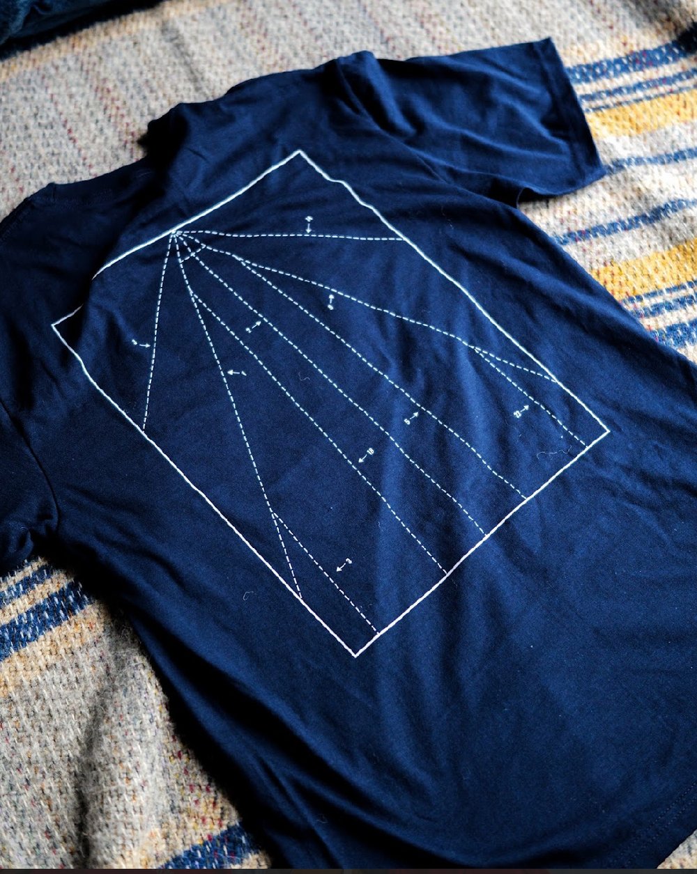 Navy First Time Flyers T-Shirt w/ Paper Airplane Design
