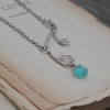 Greek Isle Necklace with Aqua Chalcedony, Sterling Silver