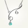 Greek Isle Necklace with Aqua Chalcedony, Sterling Silver
