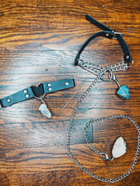 Image 2 of Crystal Healing Thigh Garter and Choker with Leash✨