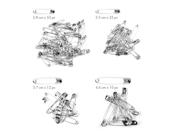 Image of 28mm-46mm Safety Pins 102pc Value Pack Silver