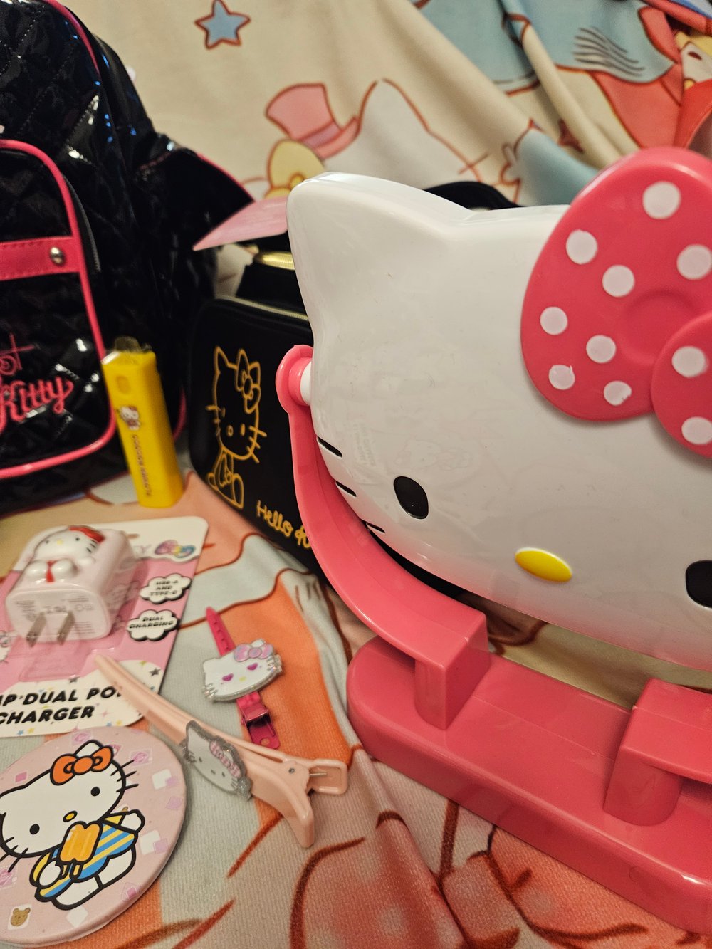 Image of Hello Kitty Black & Hot Pink Travel Bag Bundle 