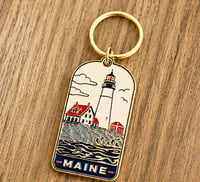Image 2 of Portland Head Light, MAINE - Enamel Key Chain