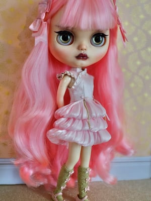 Image of Lounging Linda ~ Coquettish Cheongsam Set for Blythe & Cherry ~ pink