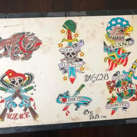 Image 1 of Denver Don hand drawn hand colored 1986 USMC flash board 