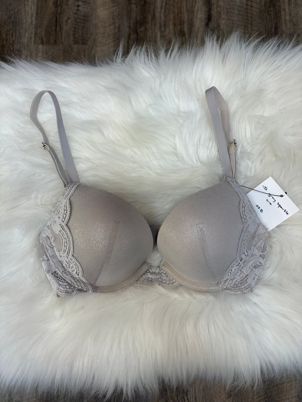 Image of 32B - Victoria's Secret Grey Sparkle Push Up Bra