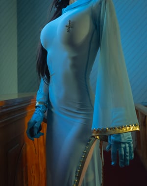 Image of Toxic Vision Sunday Service mesh hooded gown