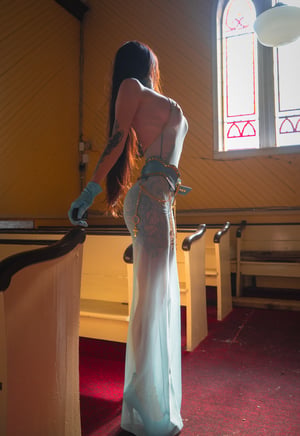 Image of Toxic Vision Sunday Service mesh pants and belt