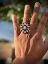 Pink Conch with Pink shell  cluster  ring 