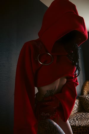Image of Toxic Vision Heartbreaker hooded crop sweater