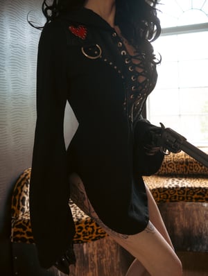 Image of Toxic Vision Heartbreaker hooded long sweater