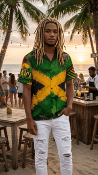 Image 1 of Jamaica - One Love Button Down Shirt