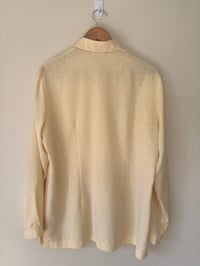 Image 3 of Vintage Motto Long Sleeve Lemon Blouse With Subtle Print - Size 12